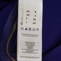 Pre Owned Victoria Beckham Purple Crepe Sheath Midi Dress S