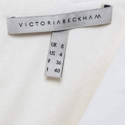 Pre Owned Victoria Beckham Cream & White Cotton Midi Dress S