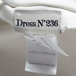 Pre Owned Victoria Beckham Cream & White Cotton Midi Dress S