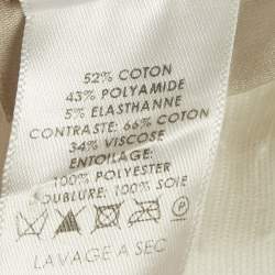 Pre Owned Victoria Beckham Cream & White Cotton Midi Dress S