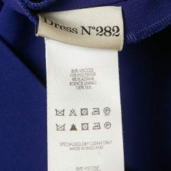 Pre Owned Victoria Beckham Navy Blue & Black Jersey Sheath Dress S