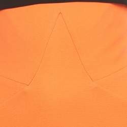 Pre Owned Victoria Beckham Orange Stretch Crepe Contrast Detail Sheath Dress S