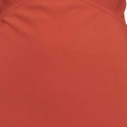 Pre Owned Victoria Beckham Red Crepe Plunge Neck Tie Detail Maxi Dress S 