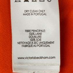 Pre Owned Victoria Beckham Red Wool Sleeveless Flounced Hem Mini Dress S