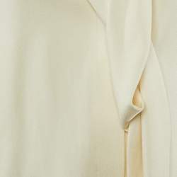 Pre Owned Victoria Beckham Ivory Crepe Neck Detail Blouse M 