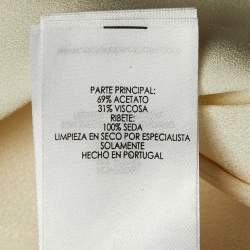 Pre Owned Victoria Beckham Ivory Crepe Neck Detail Blouse M 