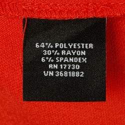 Pre Owned Victoria Beckham Red /Black Crepe Sleeveless Mini Dress XS