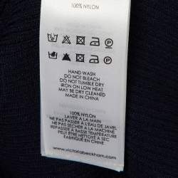 Pre Owned Victoria Beckham Navy Blue Jersey Knit Frill Detail Mini Dress M