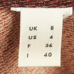 Pre Owned Victoria Beckham Burgundy Jacquard Sheath Dress S