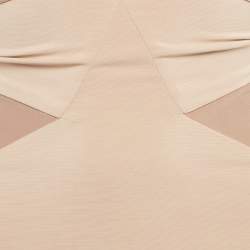 Pre Owned Victoria Beckham Beige Jersey and Satin Trim Cami Fitted Dress S