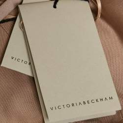 Pre Owned Victoria Beckham Beige Jersey and Satin Trim Cami Fitted Dress S