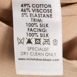 Pre Owned Victoria Beckham Beige Jersey and Satin Trim Cami Fitted Dress S