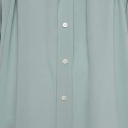 مملوكة مسبقًا بلوزة فيكتوريا بيكهام حرير كريب أزرق مقاس وسط (ميديم)