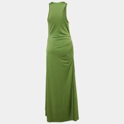 مملوكة مسبقًا Victoria Beckham Green Jersey Ruched Maxi Dress M