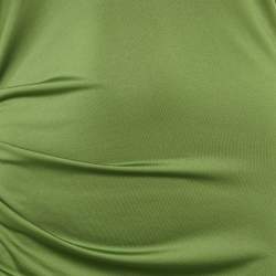 مملوكة مسبقًا Victoria Beckham Green Jersey Ruched Maxi Dress M