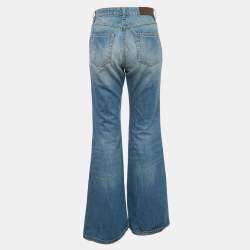 Pre Owned بنطلون جينز فيكتوريا فيكتوريا بيكهام ديني الملائم واسع بالحافة أزرق متوسط مقاس خصر 30"