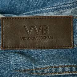 Pre Owned بنطلون جينز فيكتوريا فيكتوريا بيكهام ديني الملائم واسع بالحافة أزرق متوسط مقاس خصر 30"