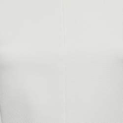 Pre Owned Victoria Beckham White Stretch Knit Flared Mini Dress S