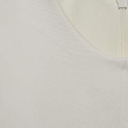 Pre Owned Victoria Beckham White Stretch Knit Flared Mini Dress S