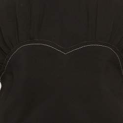 Pre Owned Victoria Beckham Black Draped-Sleeve Midi Dress M