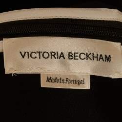 Pre Owned Victoria Beckham Black Draped-Sleeve Midi Dress M