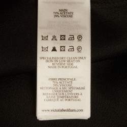 Pre Owned Victoria Beckham Black Draped-Sleeve Midi Dress M