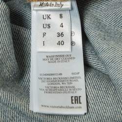 Pre Owned Victoria Beckham Blue Denim Pleated Oversized Shirt S