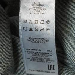 Pre Owned Victoria Beckham Blue Denim Pleated Oversized Shirt S