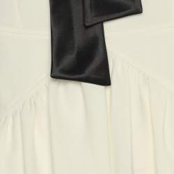 Pre Owned Victoria Beckham Daisy White Crepe Tie Neck Maxi Dress M