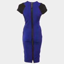 مملوكة مسبقًا Victoria Beckham Navy Blue Jersey Knit Sheath Dress L