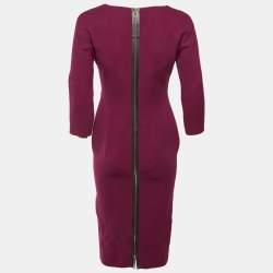 Pre Owned Victoria Beckham Magenta Crepe Sheath Dress M