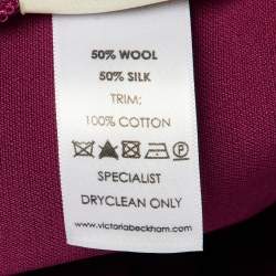 Pre Owned Victoria Beckham Magenta Crepe Sheath Dress M