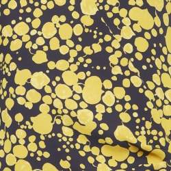 Pre Owned Victoria Beckham Black/Yellow Printed Crepe Wrap Mini Dress S