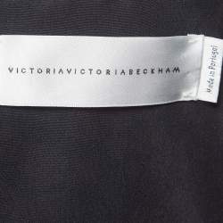 Pre Owned Victoria Beckham Black/Yellow Printed Crepe Wrap Mini Dress S