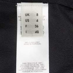 Pre Owned Victoria Beckham Black/Yellow Printed Crepe Wrap Mini Dress S