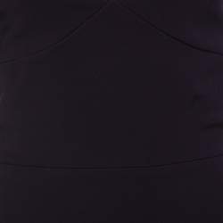 Pre Owned Victoria Beckham Navy Blue Contrast Trim Plunge Neck Halter Dress M