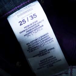 Pre Owned Victoria Beckham Indigo Dark Wash Faded Effect Slim Fit Denim Jeans S