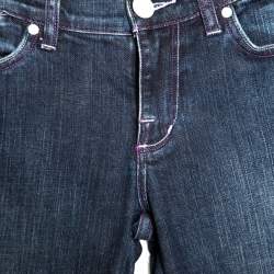 Pre Owned Victoria Beckham Indigo Dark Wash Faded Effect Slim Fit Denim Jeans S