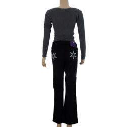 Pre Owned Victoria Beckham White Star Bootcut Jeans M