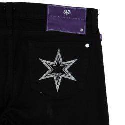Pre Owned Victoria Beckham White Star Bootcut Jeans M