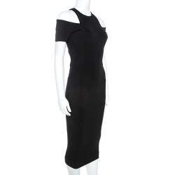 Pre Owned Victoria Beckham Black Stretch Cold Shoulder Dress S