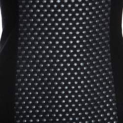 Pre Owned Victoria Beckham Black Knit Paneled Sheath Dress M