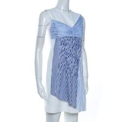 Victoria Victoria Beckham White Paneled Cotton Overlay Mini Dress S