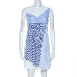 Victoria Victoria Beckham White Paneled Cotton Overlay Mini Dress S