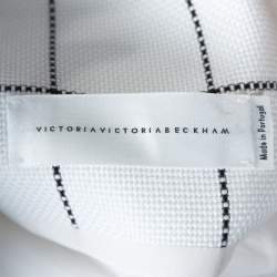 Victoria Victoria Beckham Windowpane Check Cotton One Shoulder Dress S