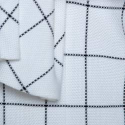 Pre Owned Victoria Victoria Beckham Windowpane Check Cotton One Shoulder Dress S