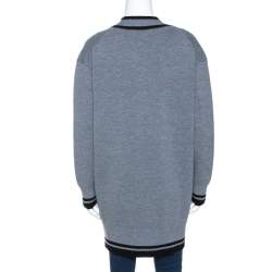 Pre Owned Victoria Victoria Beckham Grey Wool Button Front Cardigan S