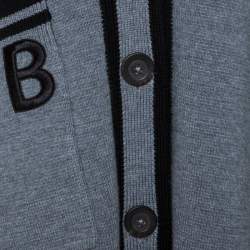 Pre Owned Victoria Victoria Beckham Grey Wool Button Front Cardigan S