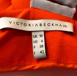 Pre Owned Victoria Beckham Tangerine Back Zipper Detail Gown M