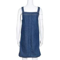 Pre Owned Victoria Beckham Indigo Denim Pinafore Dress S
